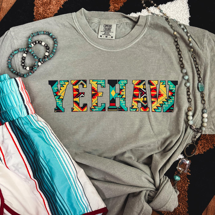 FestiviTees Women - Apparel - Shirts - T-Shirts Bold Aztec Yeehaw Soft Graphic Tee