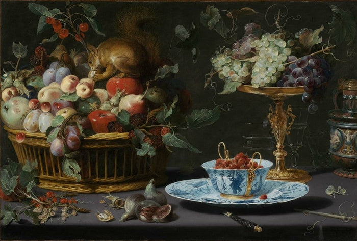 Frans Snyders, Still Life with Fruit, Wanli Porcelain, and Squirrel