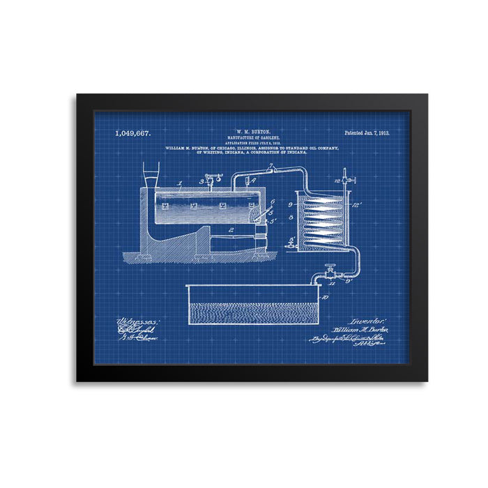 Gasoline Patent Print, Industrial Wall Decor, Gift for Car Enthusiast Mechanic