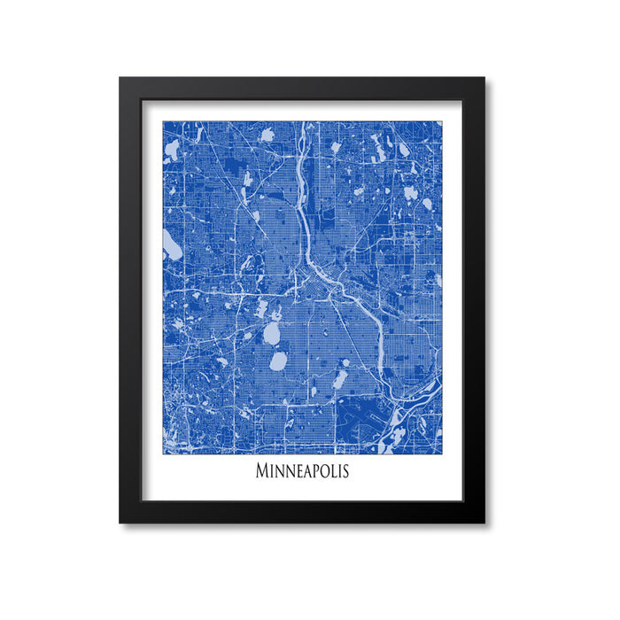 Minneapolis Map Art Print, Minnesota