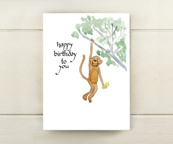 Monkey Birthday Card