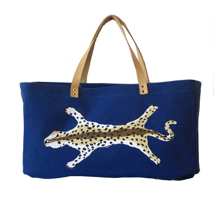 Navy Leopard Tote - The Preppy Bunny