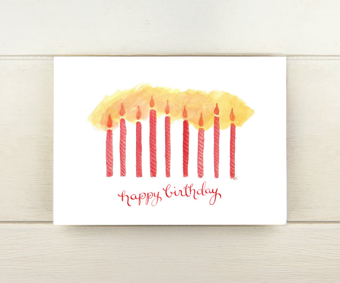 Red Candles Birthday Card