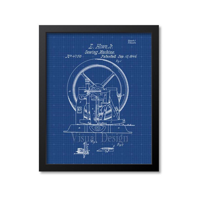 Sewing Machine Patent Print