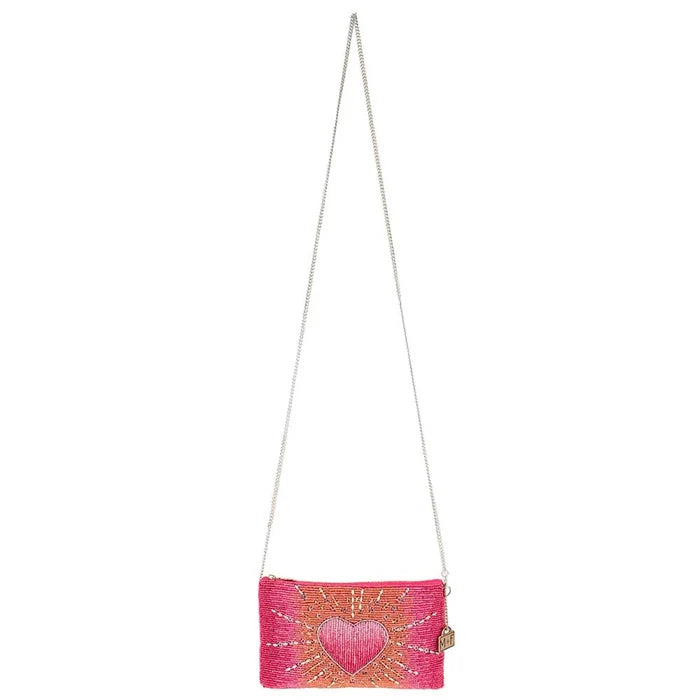 Tickled Pink Crossbody Beaded Bag