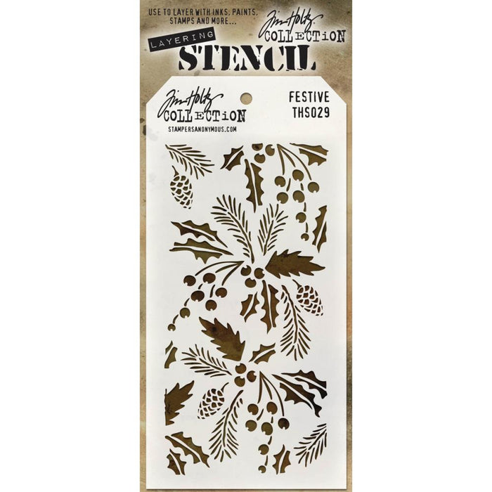 Tim Holtz Stampers Anonymous | Festive Layering Stencil