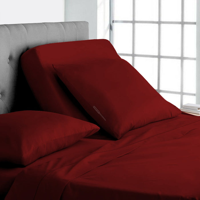Burgundy Split Head Sheets Set