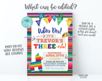 Adios Dos Invitation, Boy Three esta Invitation, 3rd Birthday Fiesta Invitation, Three-esta Birthday Invitation, Cactus, Serape, THREEesta