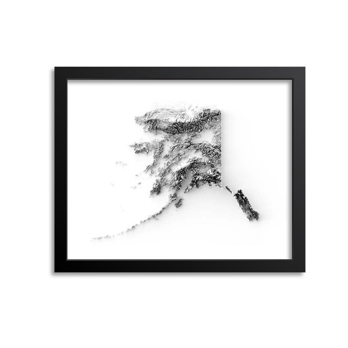 Alaska Elevation Map Print