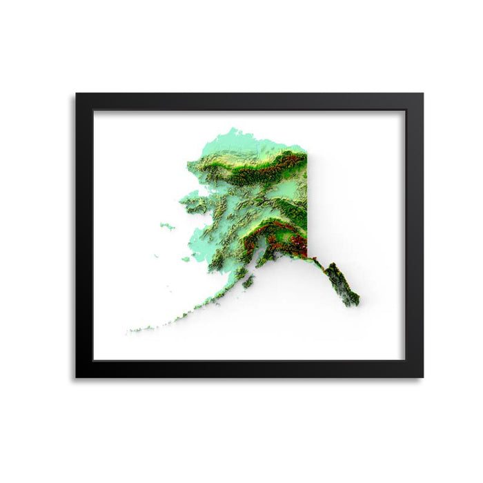 Alaska Elevation Map Print
