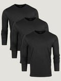 All Black Long Sleeve Crew 3-Pack | Fresh Clean Threads