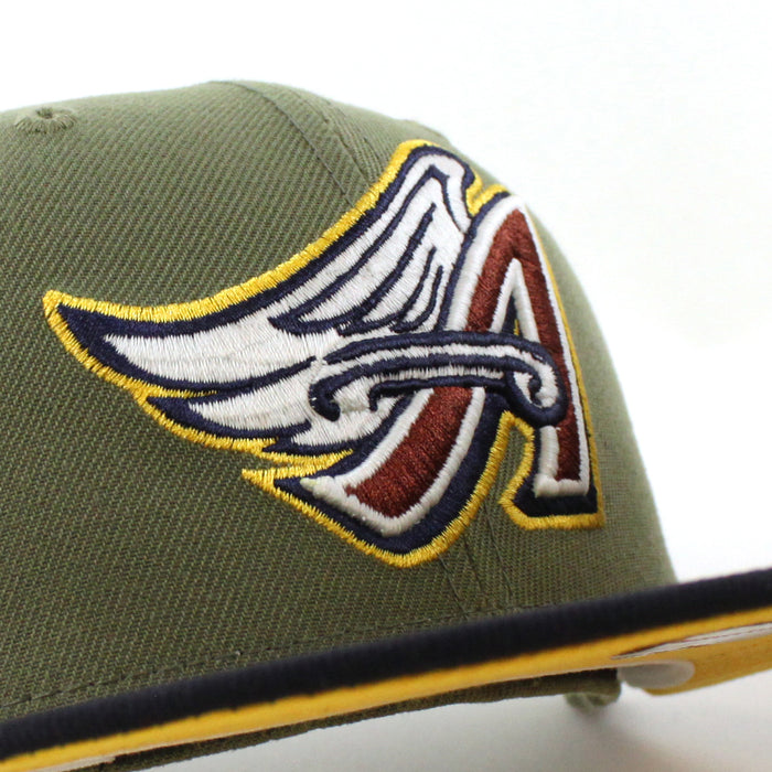 Anaheim Angels 40TH SEASON New Era 59Fifty Fitted Hat (GITD GREEN BARK NAVY GRILLED YELLOW Under Brim)