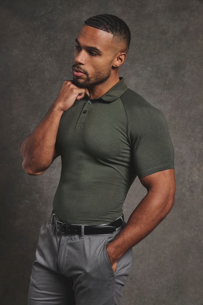 Athletic Fit Polo Shirt in Khaki - TAILORED ATHLETE - USA
