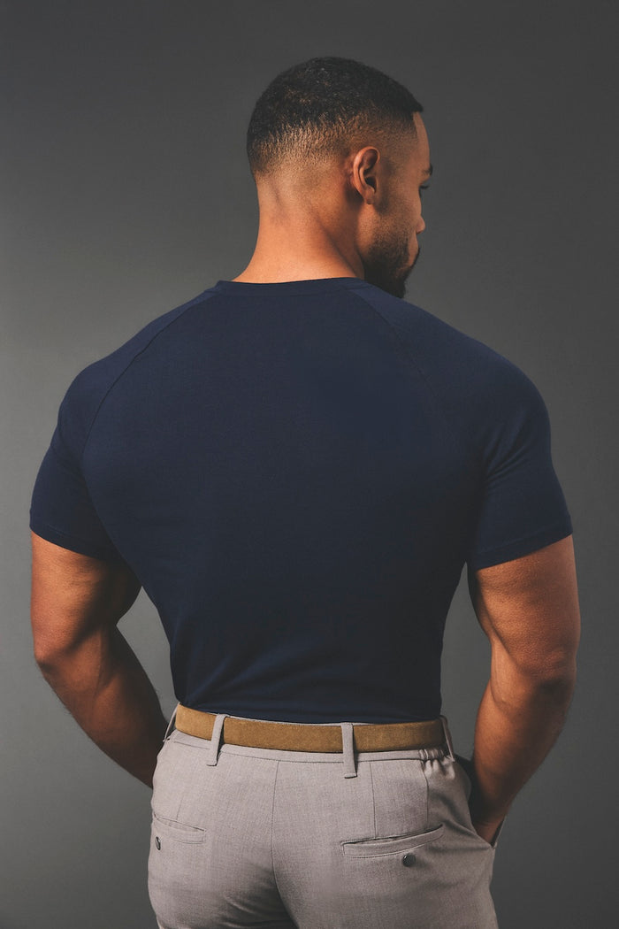 Athletic Fit V-Neck in Navy - TAILORED ATHLETE - USA