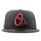 Baltimore Orioles 30th Anniversary 59Fifty New Era Fitted Hat (Black Scarlet Red Under Brim)