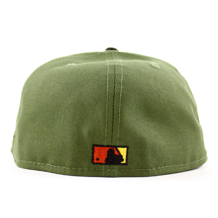 Baltimore Orioles 50TH ANNIVERSARY 59Fifty New Era Fitted Hat (RIFLE GREEN BLACK REG GOLD Under Brim)