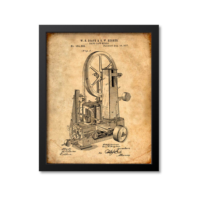 Band Saw Patent Print