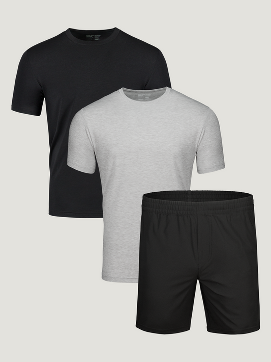Basic Workout Pack: Performance Tees + Performance Shorts | Fresh Clean Threads