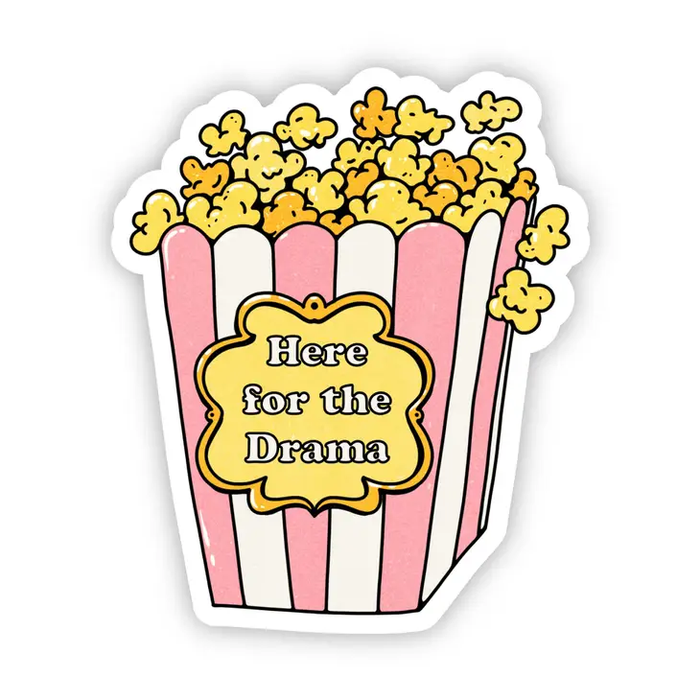 Big Moods 'Here For the Drama' Popcorn Vinyl Sticker