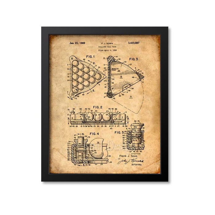 Billiard Ball Rack Patent Print