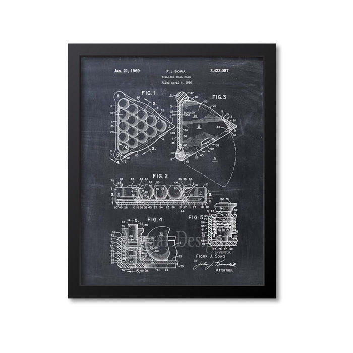 Billiard Ball Rack Patent Print