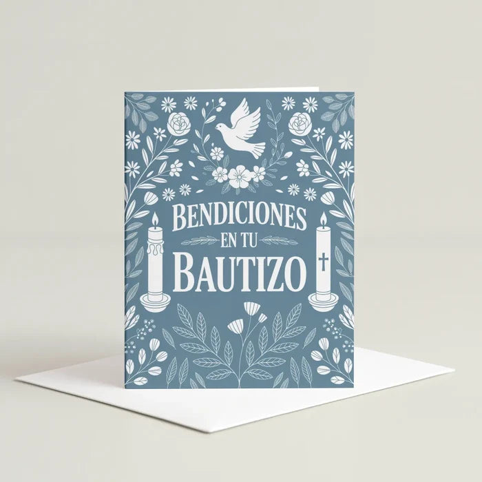 Blue Bautizo Card