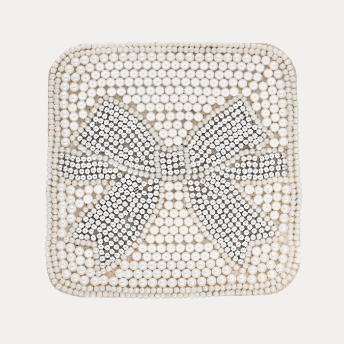 Pearl Bow Holiday Coasters | BuDhaGirl