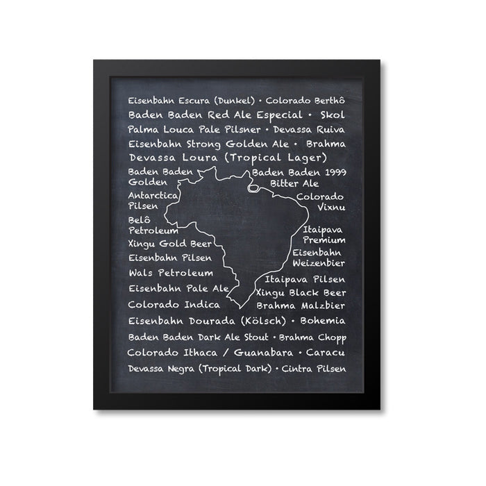 Brazil Beer Map Art Print