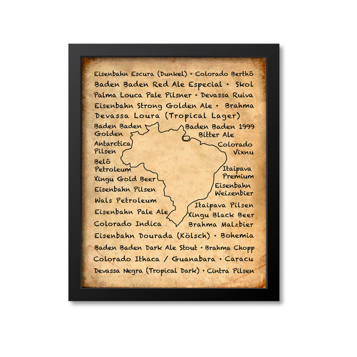 Brazil Beer Map Art Print