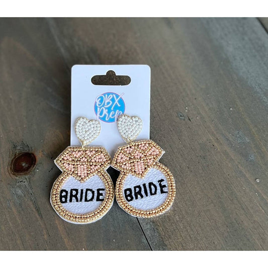Bride Ring Beaded Earrings