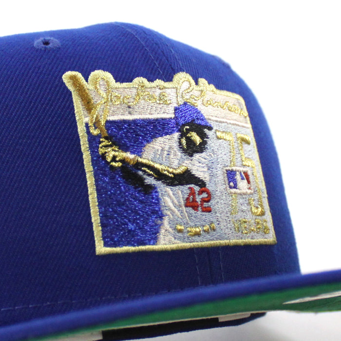 BROOKLYN DODGERS 42 JACKIE ROBINSON New Era 59Fifty Fitted Hat (Royal Blue Green Under Brim)