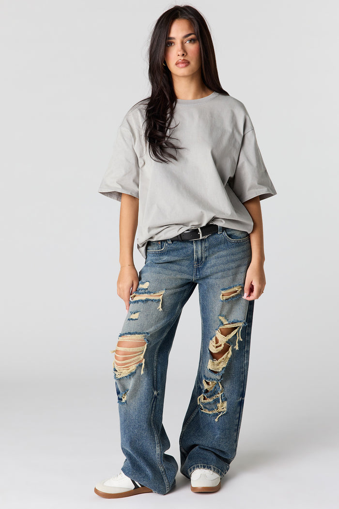 Brooklyn Ripped Low Rise Baggy Medium Jean