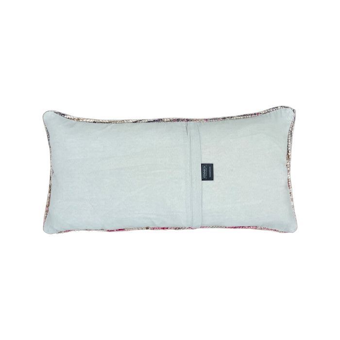 Handmade Turkish oushak pillow cover made with vintage rugs 12x24 pastel