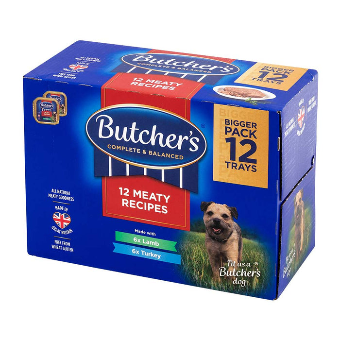 Butcher's Meaty Recipes Lamb & Turkey Wet Dog Food Trays 150g x 12 Pack