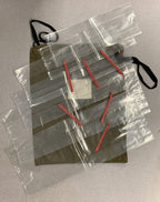 Canadian Military Patients' Effects Bag – 1950s Issue, 12"x15" Drawstring, 6 Plastic Bags Included