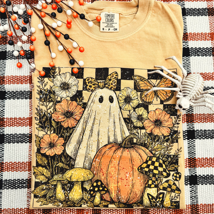 Checker Ghost Floral Soft Graphic Tee