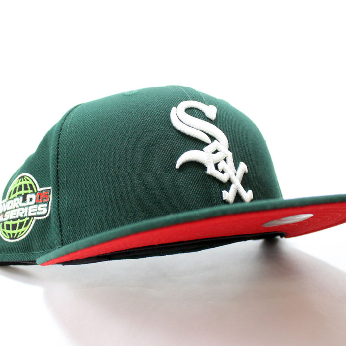 Chicago White Sox 2005 World Series New Era Fitted 59Fifty Hat (Green Red Under Brim)