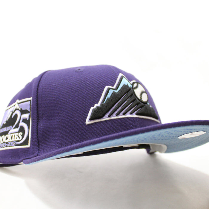 Colorado Rockies 25th Anniversary New Era 59Fifty Fitted Hat (GITD Purple Sky Blue Under Brim)
