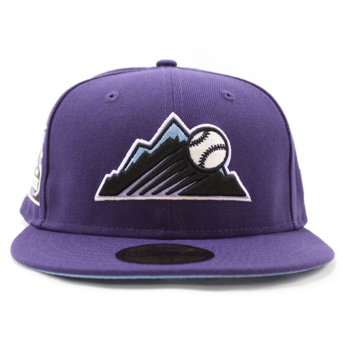 Colorado Rockies 25th Anniversary New Era 59Fifty Fitted Hat (GITD Purple Sky Blue Under Brim)