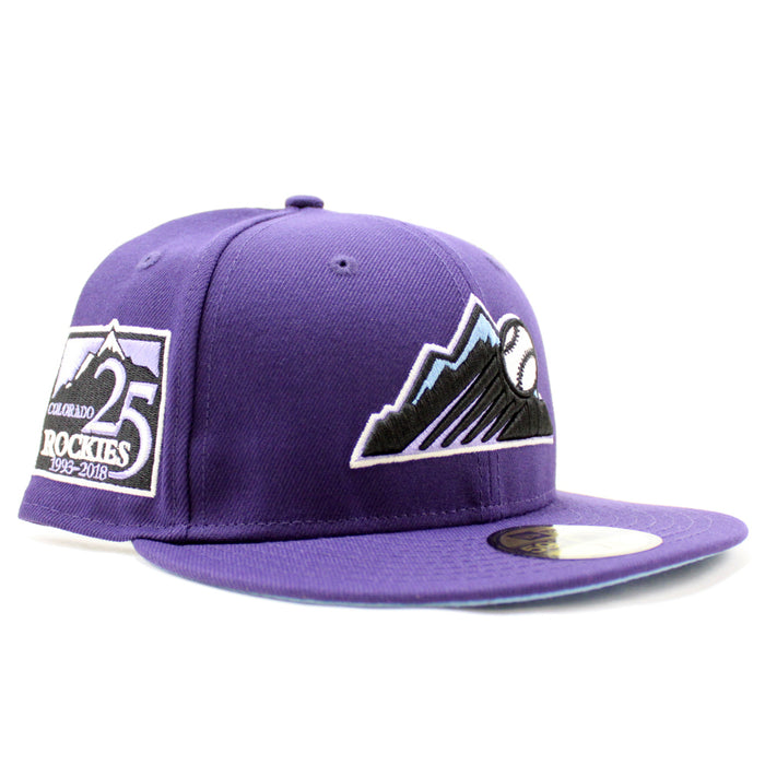 Colorado Rockies 25th Anniversary New Era 59Fifty Fitted Hat (GITD Purple Sky Blue Under Brim)