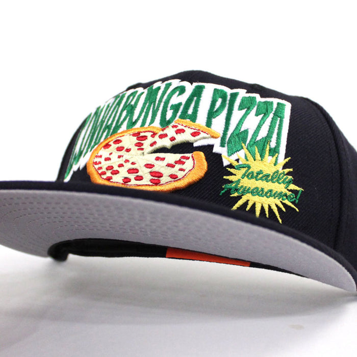 Cowabungapizza The Teenage Mutant Ninja Turtles New Era 59Fifty Fitted Hat (Navy Gray Under Brim)