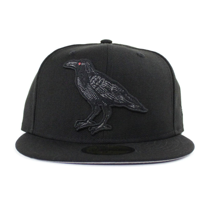 Crow New Era 59FIFTY Fitted Hat (Black Black 2 Gray Under Brim)