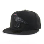 Crow New Era 59FIFTY Fitted Hat (Black Black 2 Gray Under Brim)