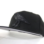 Crow New Era 59FIFTY Fitted Hat (Black Black 2 Gray Under Brim)