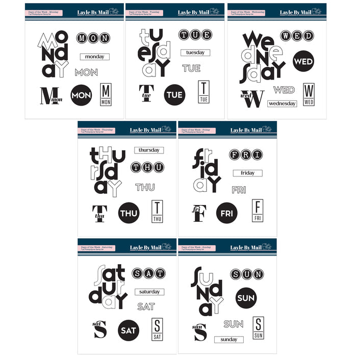 Days of the Week - Sunday - 4x4 Stamp Set