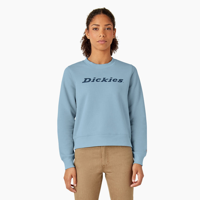Dickies Women's Water Repellent Heavyweight Wordmark Sweatshirt Sweatshirts & Hoodies Dickies Clear Blue 2XL Reg