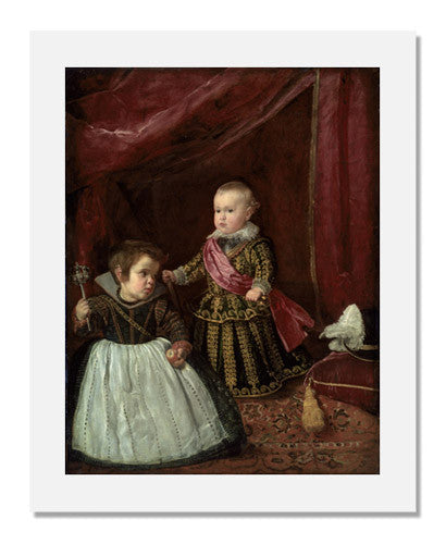 MFA Prints archival replica print of Diego Rodríguez de Silva y Velázquez, Don Baltasar Carlos with a Dwarf from the Museum of Fine Arts, Boston collection.