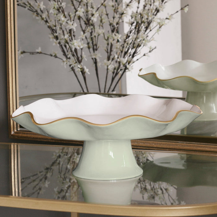 Beatriz Ball Encanto Carola Pedestal Cake Plate — Close view reflected in a mirror