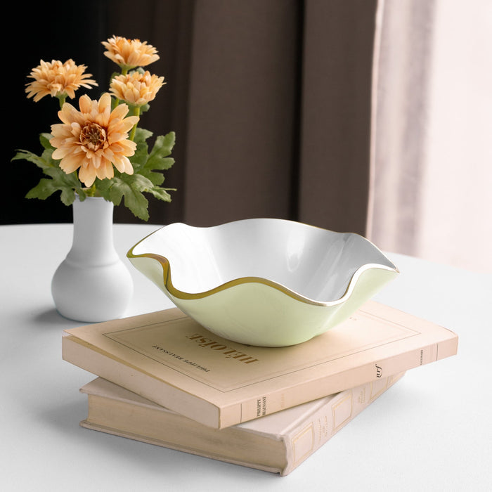 Beatriz Ball Encanto Carola Small Round Bowl — Empty beside flowers and books