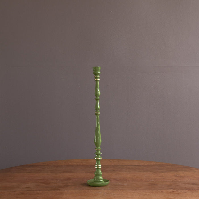 Beatriz Ball Encanto Crosby Large Candlestick Holder — Single tall holder on a wooden surface